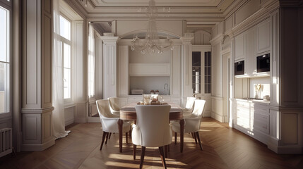 dining room interior modern minimalist french classic wainscoting panels design