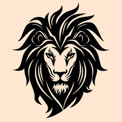 Black and White Lion Outline Silhouette Ornament Vector Art for Logo and Icon, Sketch, Tattoo, Clip Art