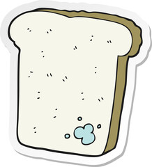 sticker of a cartoon mouldy bread