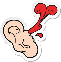 sticker of a cartoon severed ear