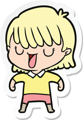 sticker of a cartoon woman