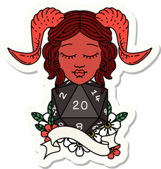 tiefling character face sticker