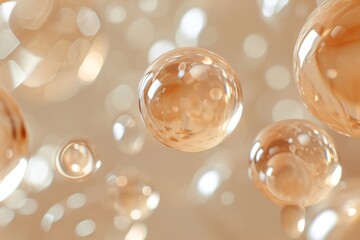 Close up of Shiny Gold Face Serum Molecule