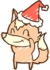 Festive Wolf Chalk Drawing