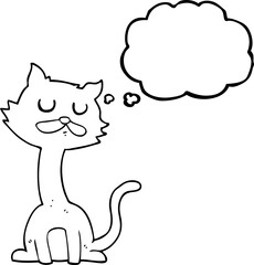 thought bubble cartoon cat