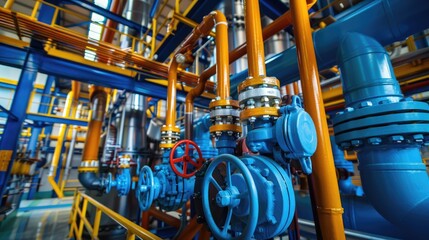 Oil and gas processing plant with pipe line valves