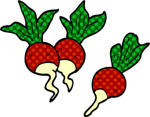 cartoon doodle healthy radish