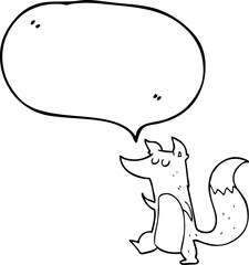 speech bubble cartoon little wolf