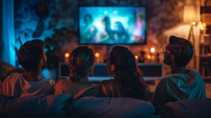 Friends watching a movie together