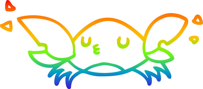 recommend clip art: rainbow gradient line drawing cartoon crab
