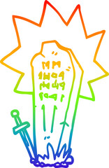 rainbow gradient line drawing cartoon heros grave