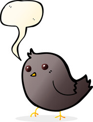 cartoon bird with speech bubble