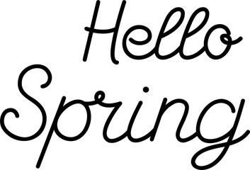 hello spring hand drawn lettering