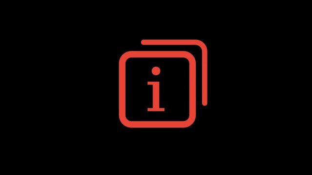 Info icon symbol Animation with transparent background 