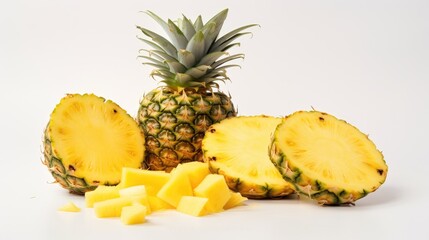 Pineapple juice on white background