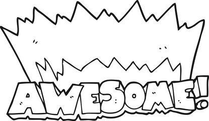 awesome black and white cartoon symbol