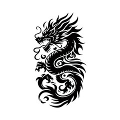 Dragon tattoo Simple and Clean Logo Icon