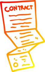 warm gradient line drawing cartoon long contract