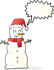 speech bubble cartoon snowman