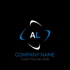 AL letter logo creative design. AL unique design. AL creative initials letter logo concept. AL letter logo design on black background.