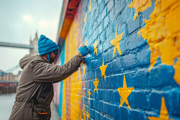 Graffiti Europäischen Union Flagge