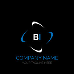 BI letter logo creative design. BI unique design. BI creative initials letter logo concept. BI letter logo design on black background.