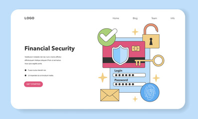 Financial Security concept. Flat vector illustration.