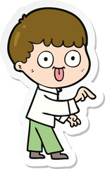 sticker of a cartoon man staring