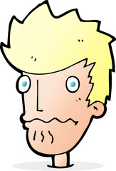 cartoon nervous man