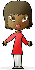 cartoon woman with open arms
