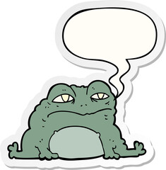 cartoon toad and speech bubble sticker