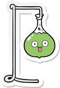 sticker of a cartoon science experiment