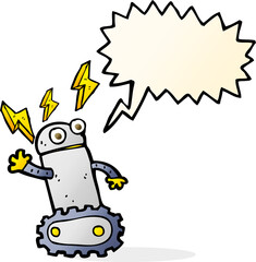 cartoon robot with speech bubble