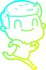 cold gradient line drawing cartoon friendly man