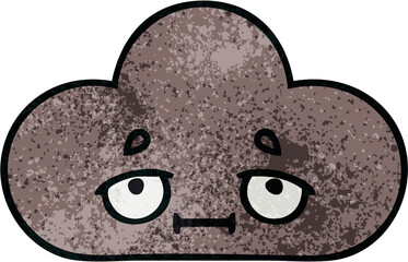 retro grunge texture cartoon storm cloud