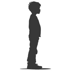 Silhouette caucasian boy black color only