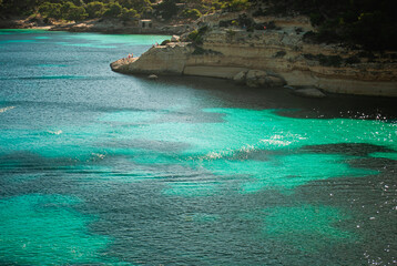 Mallorca. Coast and azure sea of the Mediterranean region.