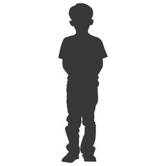 Fototapeta premium Silhouette caucasian boy black color only