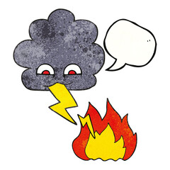 speech bubble textured cartoon lightning strike