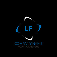 LF letter logo creative design. LF unique design. LF creative initials letter logo concept. LF letter logo design on black background.