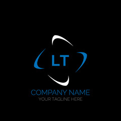 LT letter logo creative design. LT unique design. LT creative initials letter logo concept. LT letter logo design on black background.