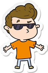 sticker of a cartoon cool guy