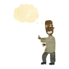 cartoon angry old man with thought bubble
