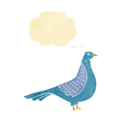cartoon bird with thought bubble