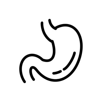 recommend clip art: Stomach line icon medical outline symbol. Flat line stomach gastric icon