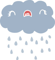 cute flat color style cartoon cloud