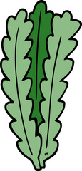 cartoon doodle green leaves