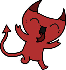 cartoon of cute kawaii red demon - 751490272