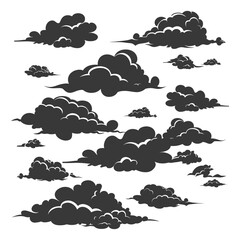 Silhouette cloud black color only
