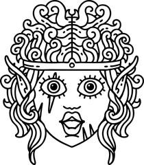 elf barbarian character face illustration